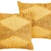Set Of 2 Tufted Cotton Cushions 45 X 45 Cm Yellow RHOEO -Furniture Store undef src sa picid 840131 type whitesh image