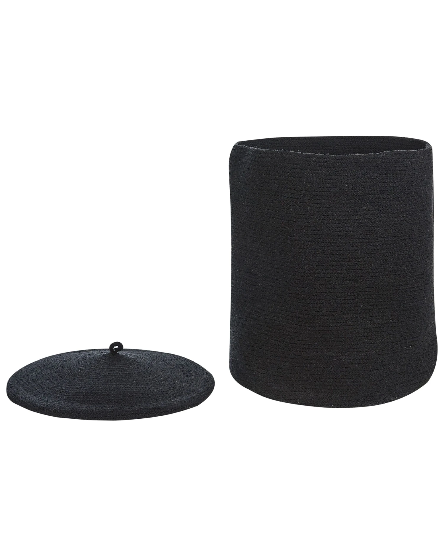 Cotton Basket With Lid Black SILOPI - Image 3