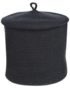 Set Of 2 Cotton Baskets With Lids Black SILOPI -Furniture Store undef src sa picid 840181 type whitesh image