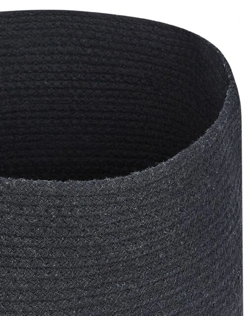 Set Of 2 Cotton Baskets With Lids Black SILOPI - Image 5