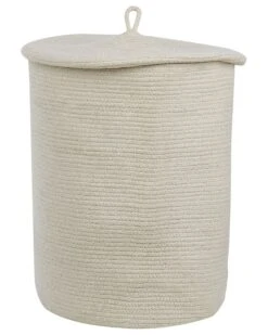 Cotton Basket With Lid Off-White SILOPI