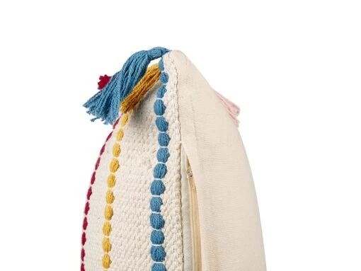 Cotton Cushion Striped Pattern With Tassels 40 X 60 Cm Multicolour AGAVE - Image 4