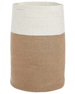 Cotton Basket Beige And White ARDESEN