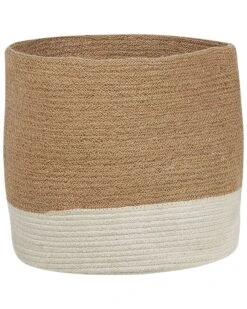 Set Of 2 Jute Baskets Beige And White BULANIK -Furniture Store undef src sa picid 840455 type whitesh image