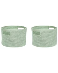 Set Of 2 Cotton Baskets Green CHINIOT