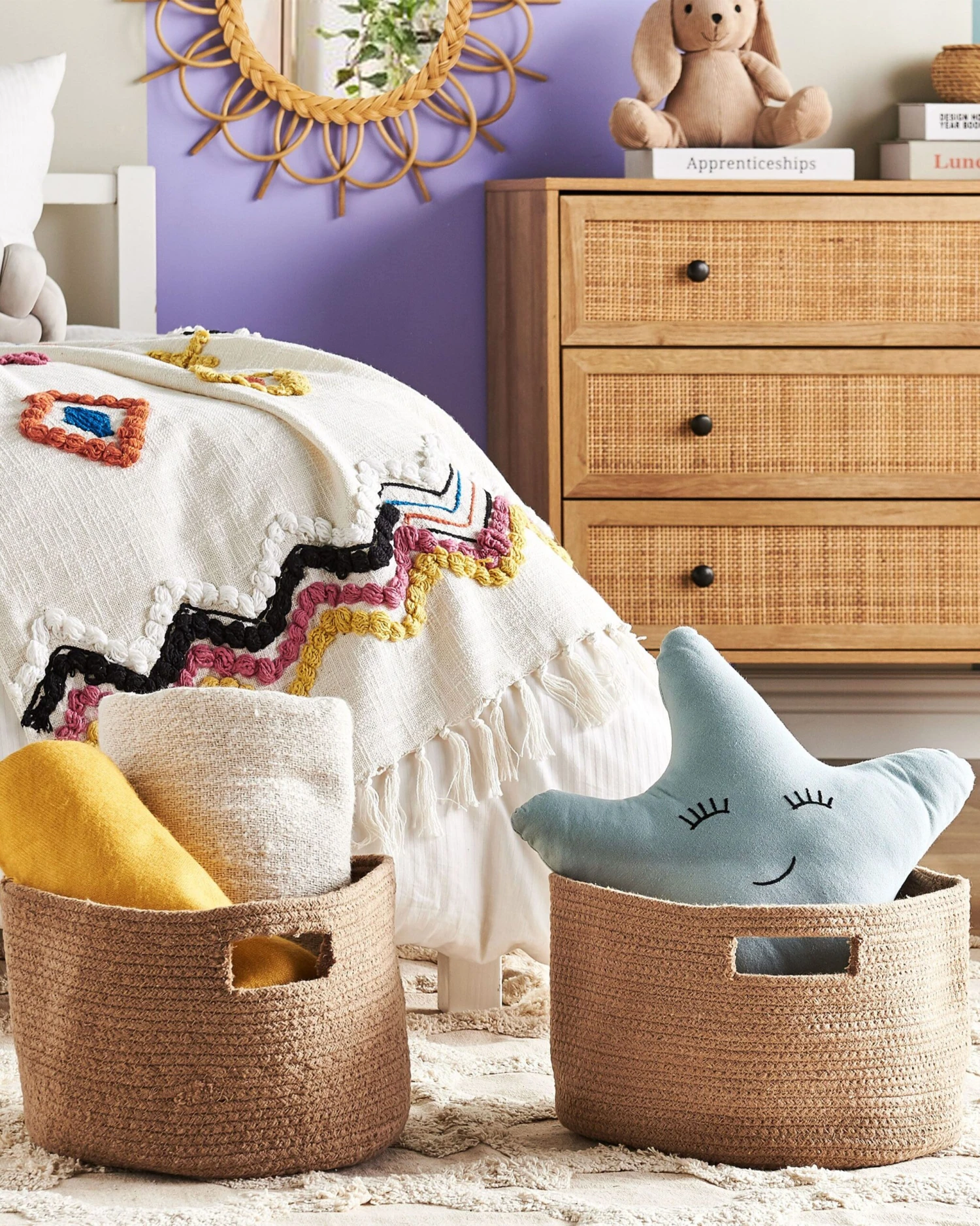 Set Of 2 Cotton Baskets Pastel Beige CHINIOT - Image 2