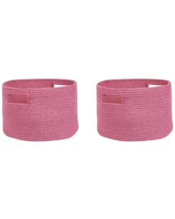Set Of 2 Cotton Baskets Pink CHINIOT