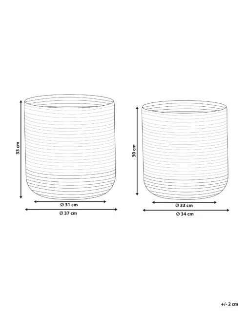 Set Of 2 Jute Baskets Beige And White BULANIK - Image 6