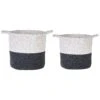 Set Of 2 Cotton Baskets White And Black PAZHA -Furniture Store undef src sa picid 840616 type whitesh image