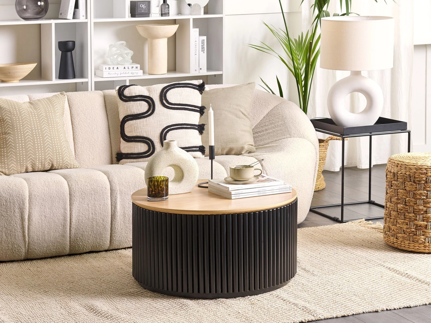 Storage Coffee Table Light Wood And Black KIRKWOOD - Image 2