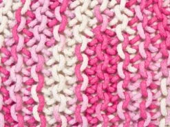 Cotton Knitted Pouffe 50 X 35 Cm White And Pink CONRAD -Furniture Store undef src sa picid 842521 type whitesh image