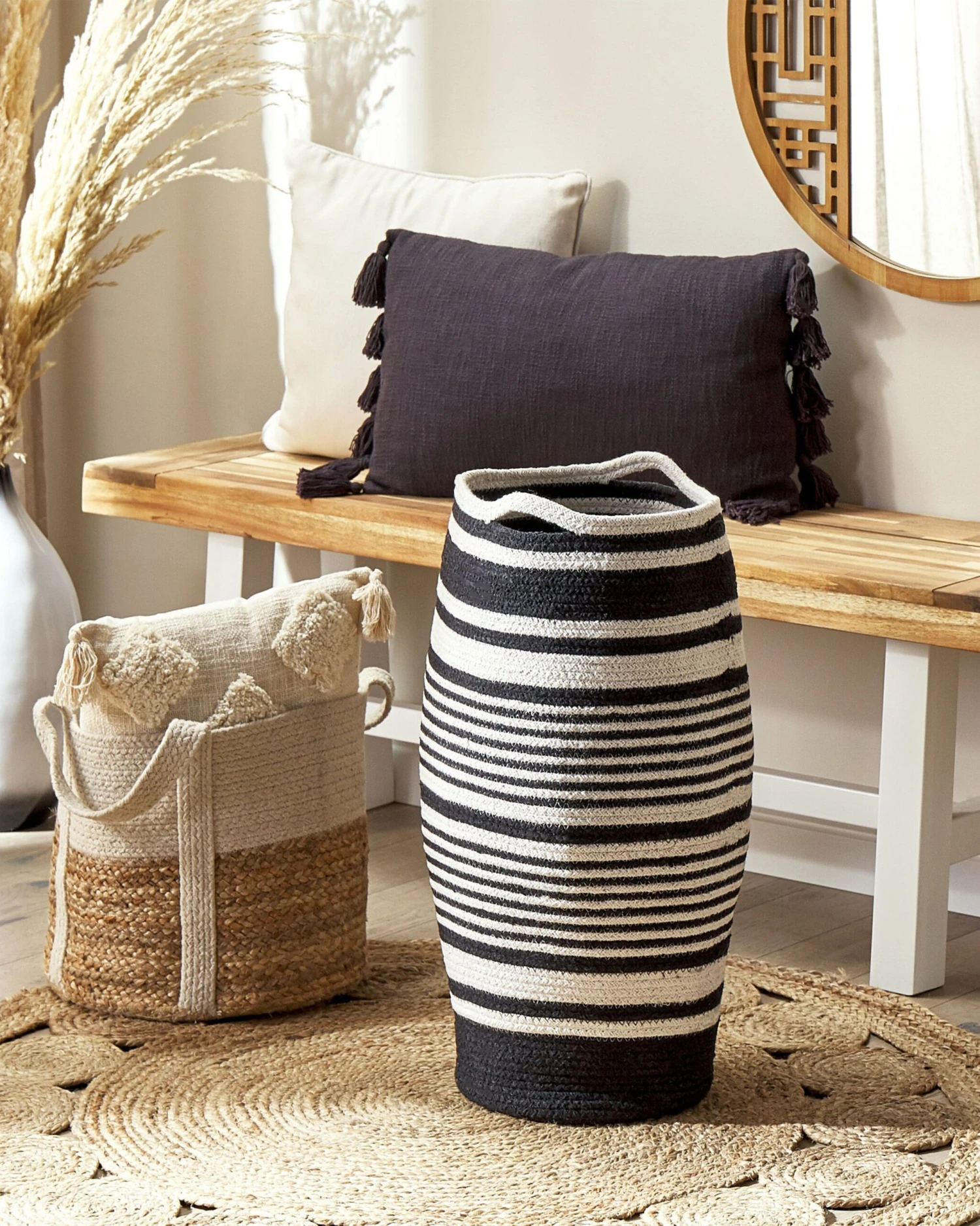 Cotton Basket White And Black ARRAH - Image 2