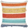 Cotton Cushion Striped Pattern 45 X 45 Cm Multicolour DICLIPTERA -Furniture Store undef src sa picid 843448 type whitesh image