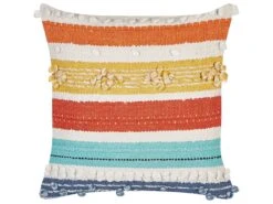 Cotton Cushion Striped Pattern 45 X 45 Cm Multicolour DICLIPTERA