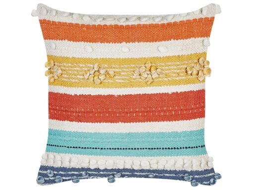 Cotton Cushion Striped Pattern 45 X 45 Cm Multicolour DICLIPTERA