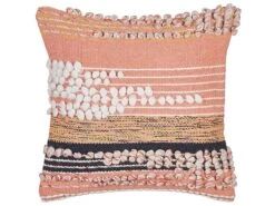 Cotton Cushion Striped Pattern 45 X 45 Cm Orange DEUTZIA