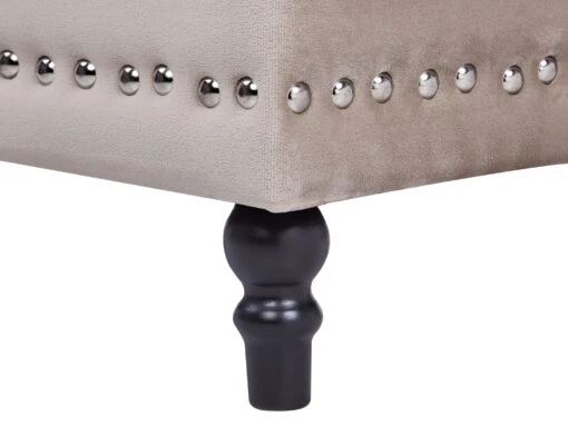 Velvet Footstool With Storage Salmon Pink LORETTO - Image 7