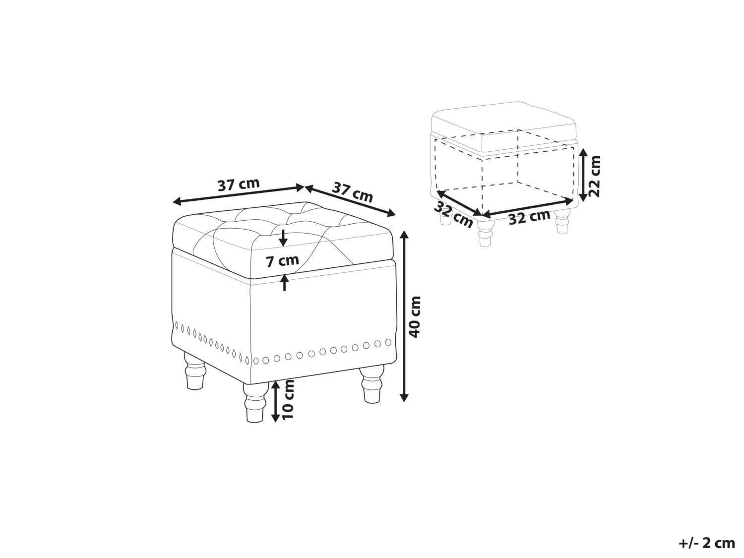 Velvet Footstool With Storage Salmon Pink LORETTO - Image 8