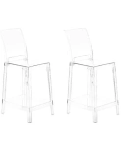 Set Of 2 Bar Chairs Transparent WELLINGTON