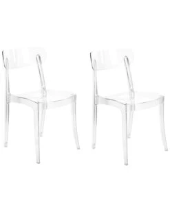 Set Of 2 Dining Chairs Transparent COVINGTON