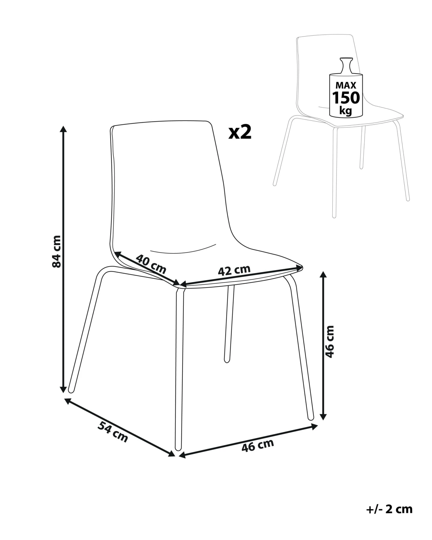 Set Of 2 Dining Chairs Transparent SILERTON - Image 8