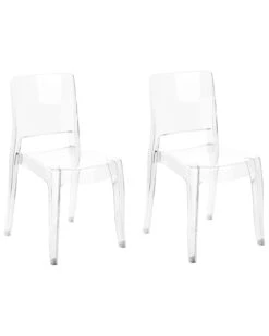 Set Of 2 Dining Chairs Transparent WESTBRIDGE