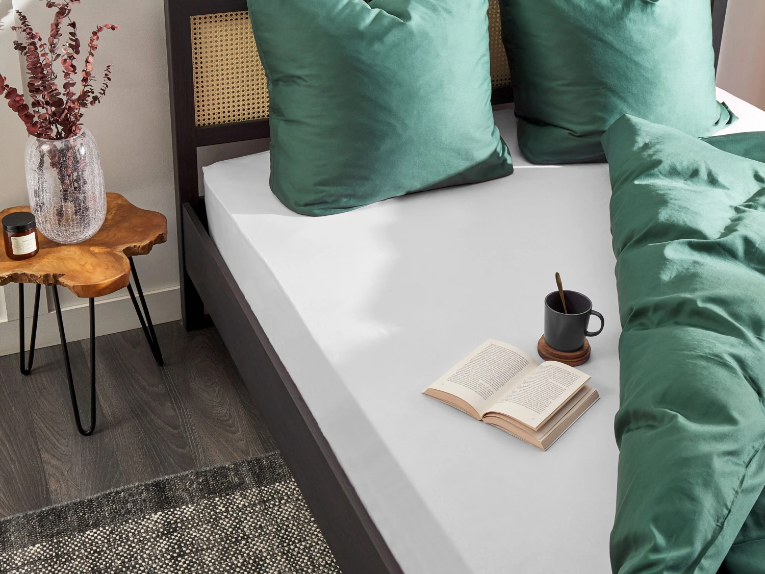 Cotton Fitted Sheet White JANBU Various Sizes - Image 2