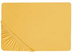 Cotton Fitted Sheet Mustard JANBU Various Sizes