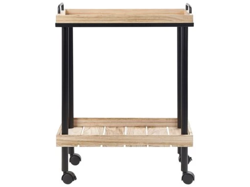 Metal Kitchen Trolley Light Wood With Black TAGGIO - Image 3