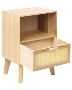 Rattan 1 Drawer Bedside Table Light Wood SENEY -Furniture Store undef src sa picid 845554 type whitesh image
