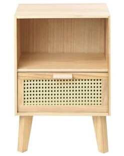 Rattan 1 Drawer Bedside Table Light Wood SENEY -Furniture Store undef src sa picid 845555 type whitesh image