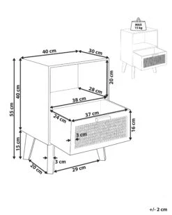Rattan 1 Drawer Bedside Table Light Wood SENEY -Furniture Store undef src sa picid 845560 type whitesh image