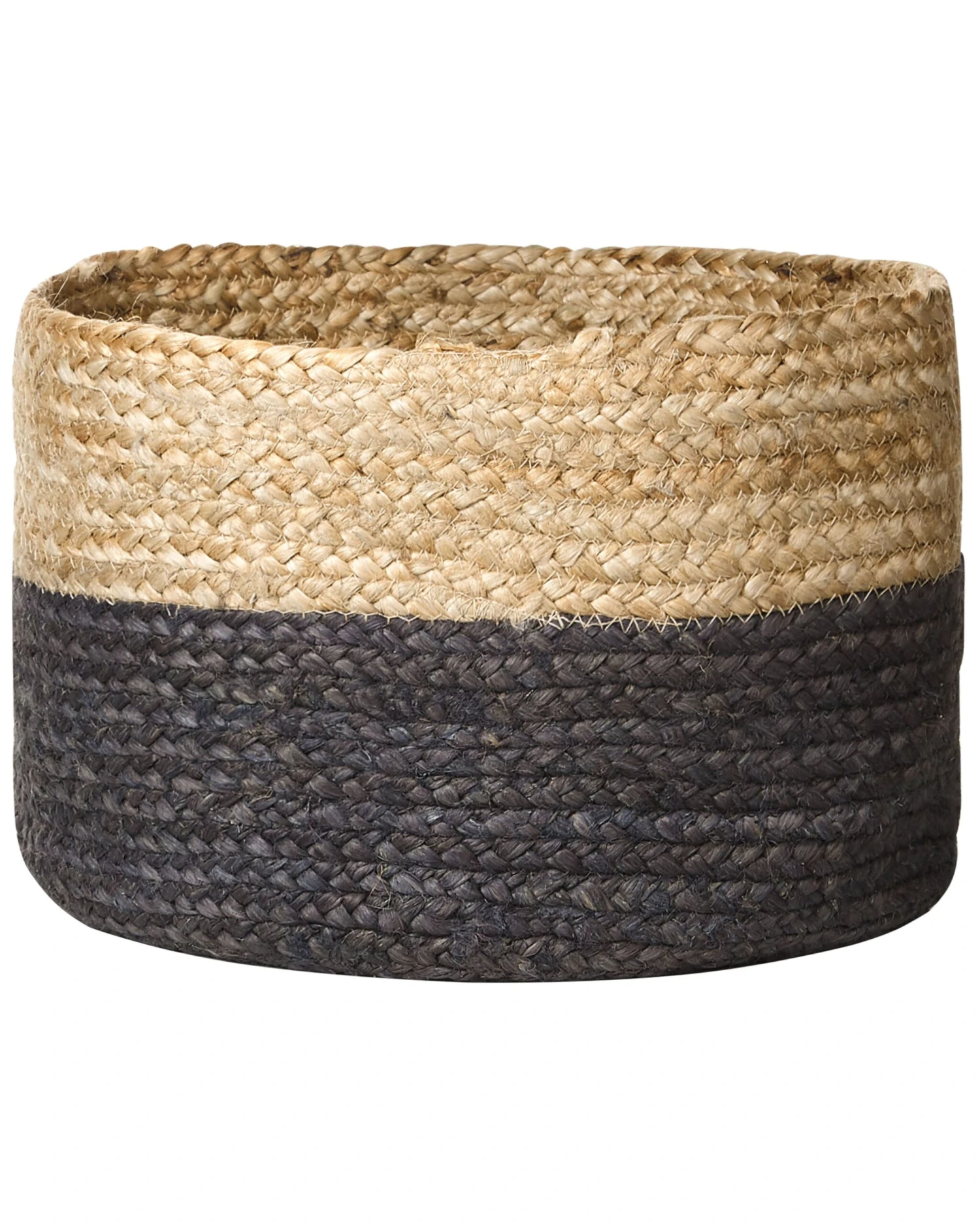 Set Of 3 Jute Baskets Natural And Black JABAR - Image 3