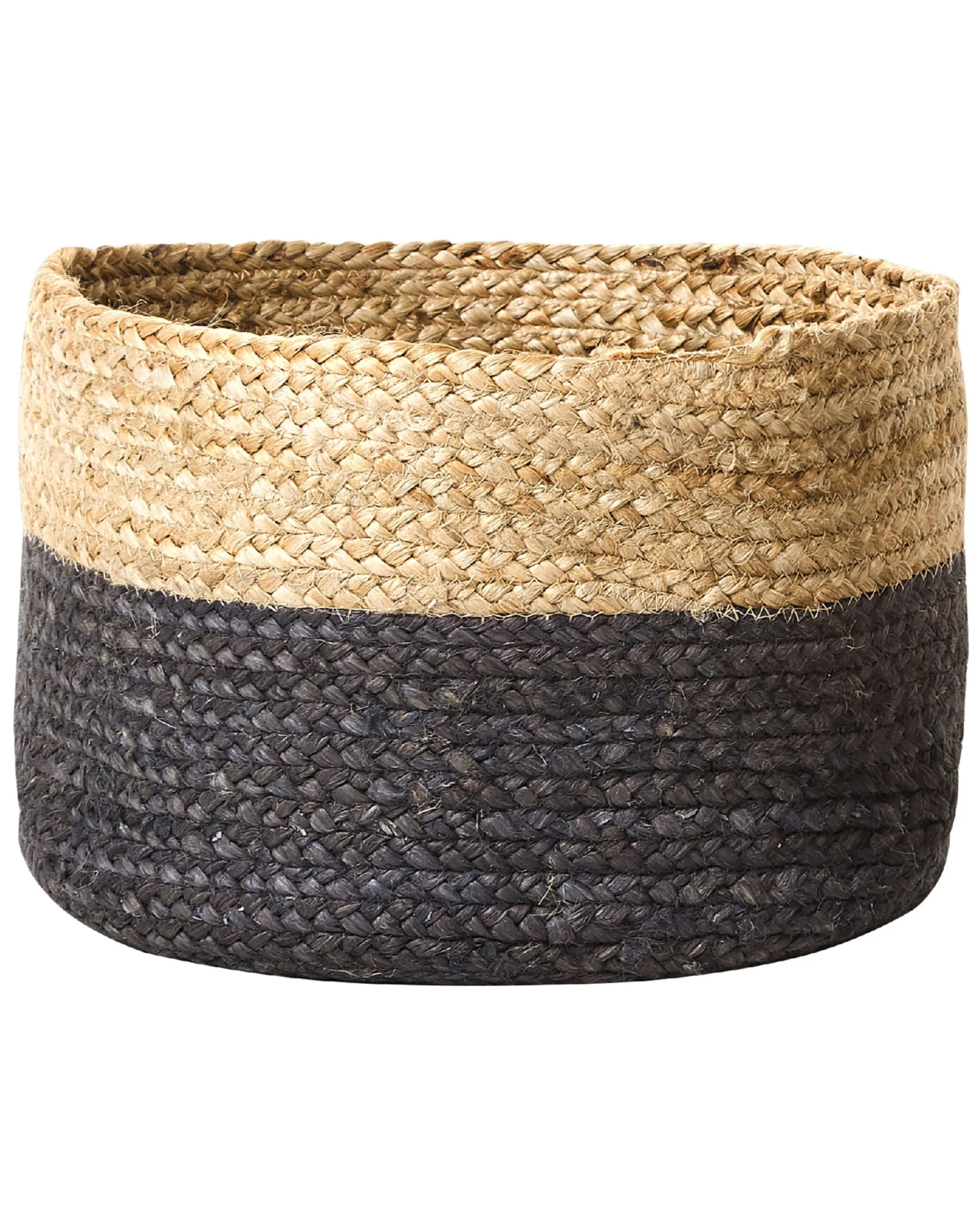Set Of 3 Jute Baskets Natural And Black JABAR - Image 4