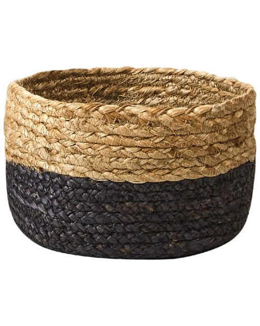 Set Of 3 Jute Baskets Natural And Black JABAR - Image 6