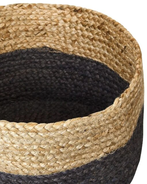 Set Of 3 Jute Baskets Natural And Black JABAR - Image 7