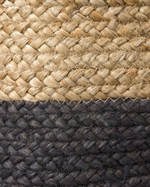 Set Of 3 Jute Baskets Natural And Black JABAR - Image 8