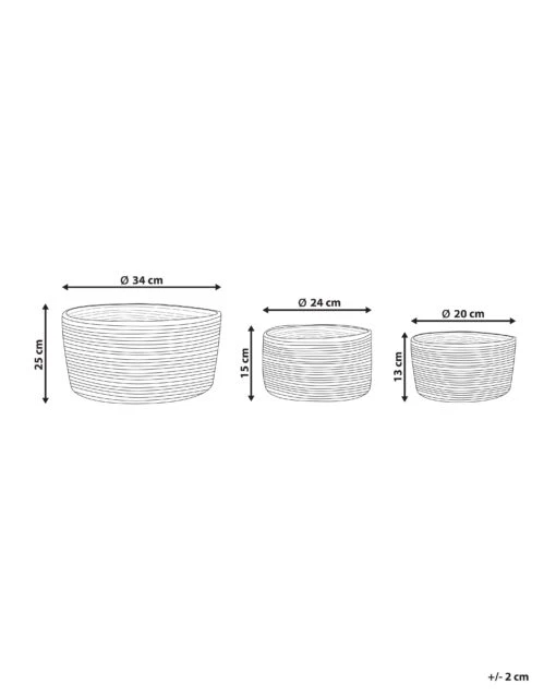 Set Of 3 Jute Baskets Natural And Black JABAR - Image 9