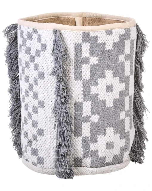 Set Of 2 Cotton Baskets Off-White And Grey KALAI - Image 3