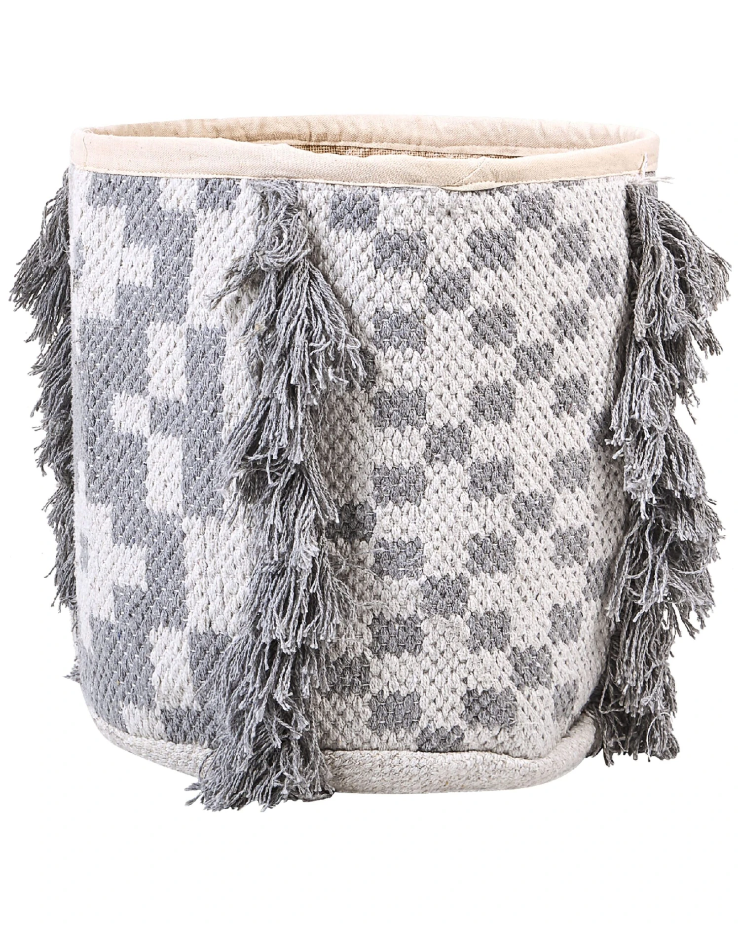 Set Of 2 Cotton Baskets Off-White And Grey KALAI - Image 4