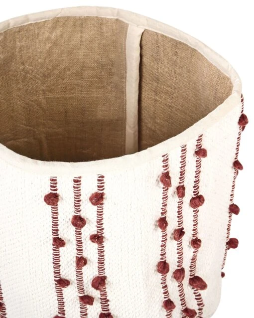 Set Of 2 Cotton Baskets Beige And Red KHEL - Image 5