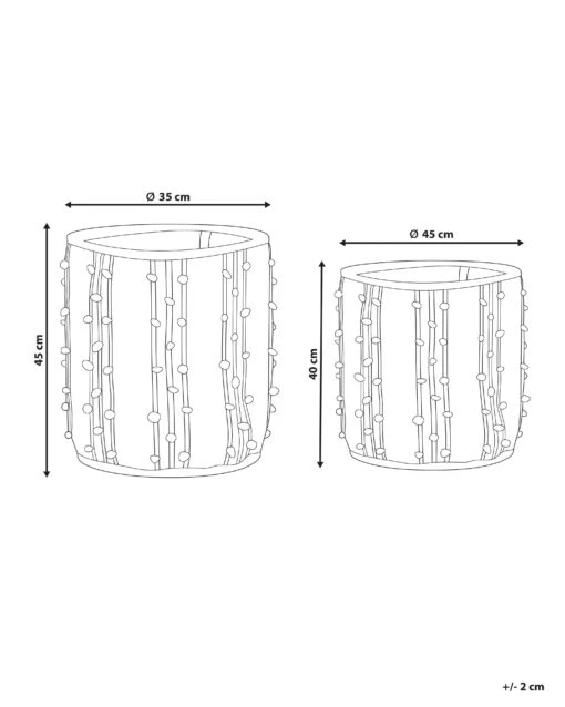 Set Of 2 Cotton Baskets Beige And Red KHEL - Image 7