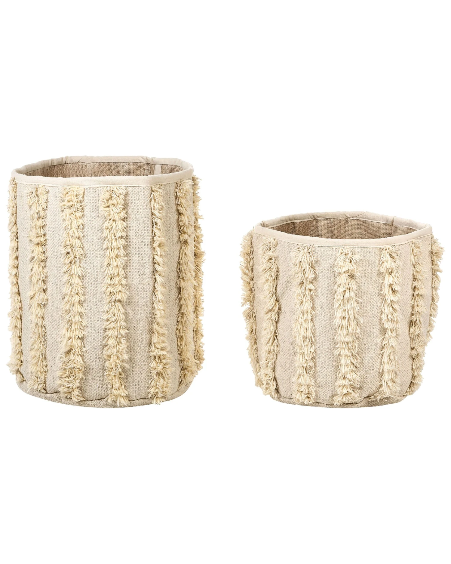 Set Of 2 Cotton Baskets Beige KAKKI