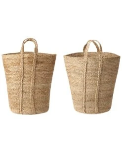 Set Of 2 Jute Baskets Natural ORNACH