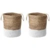 Set Of 2 Jute Baskets White And Beige GAJAR -Furniture Store undef src sa picid 846471 type whitesh image