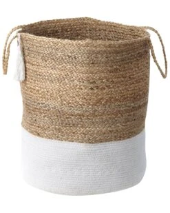 Set Of 2 Jute Baskets White And Beige GAJAR -Furniture Store undef src sa picid 846472 type whitesh image
