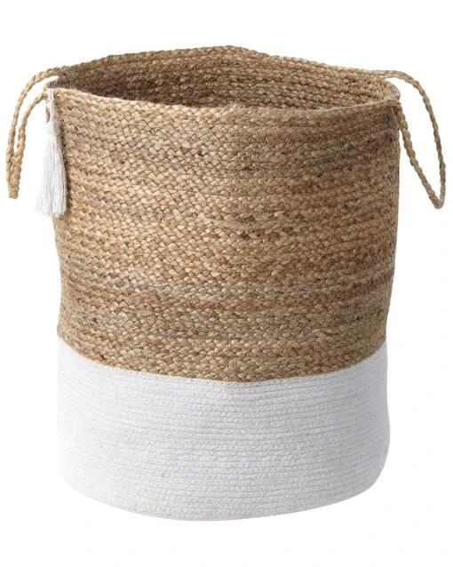 Set Of 2 Jute Baskets White And Beige GAJAR - Image 3