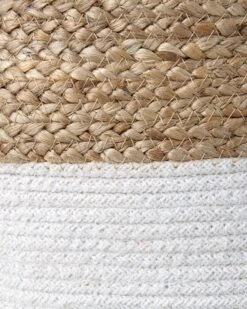 Set Of 2 Jute Baskets White And Beige GAJAR -Furniture Store undef src sa picid 846475 type whitesh image