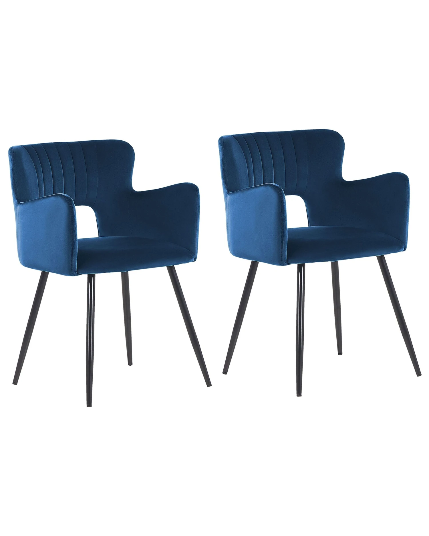 Set Of 2 Velvet Dining Chairs Navy Blue SANILAC