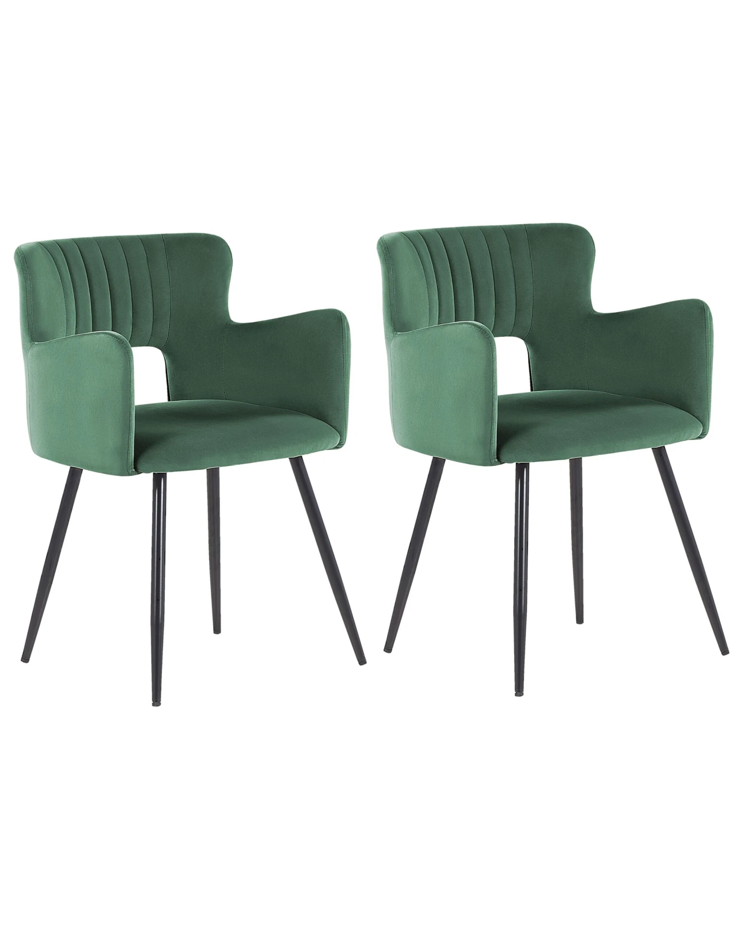 Set Of 2 Velvet Dining Chairs Dark Green SANILAC